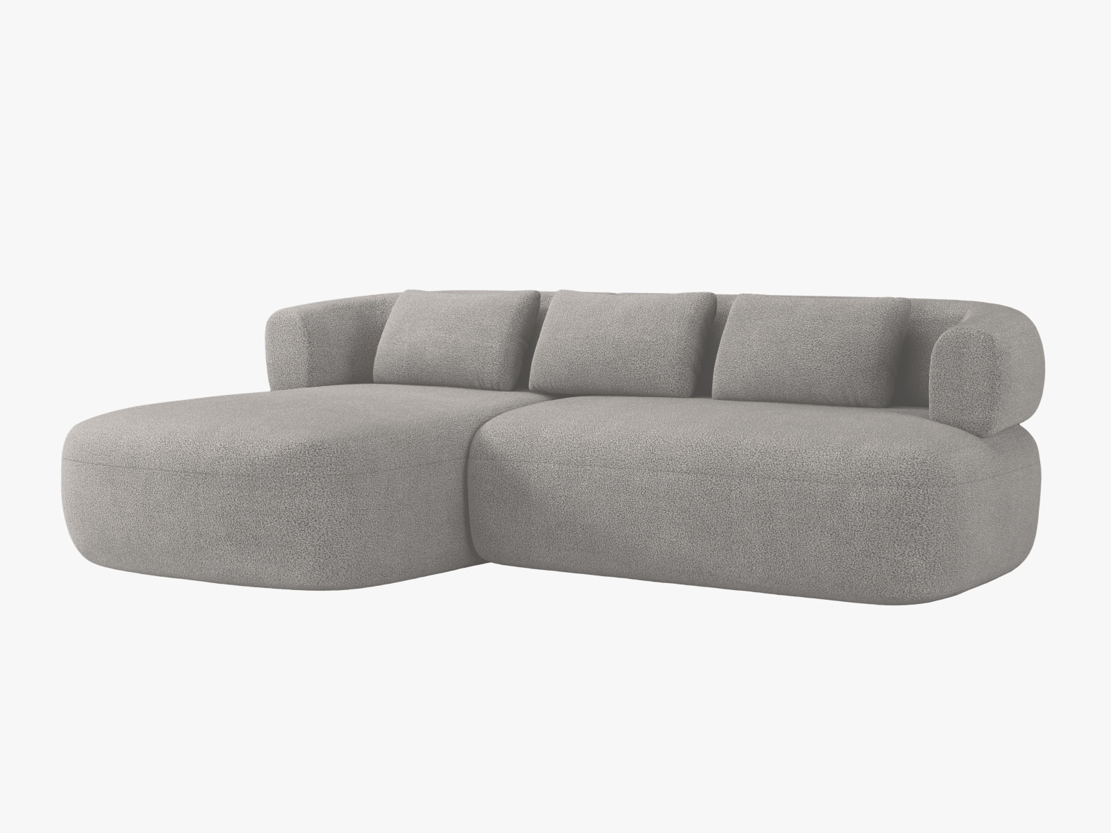 Boucle Left Corner Sofa, "Jenny", 5 Seats, 225x145x73