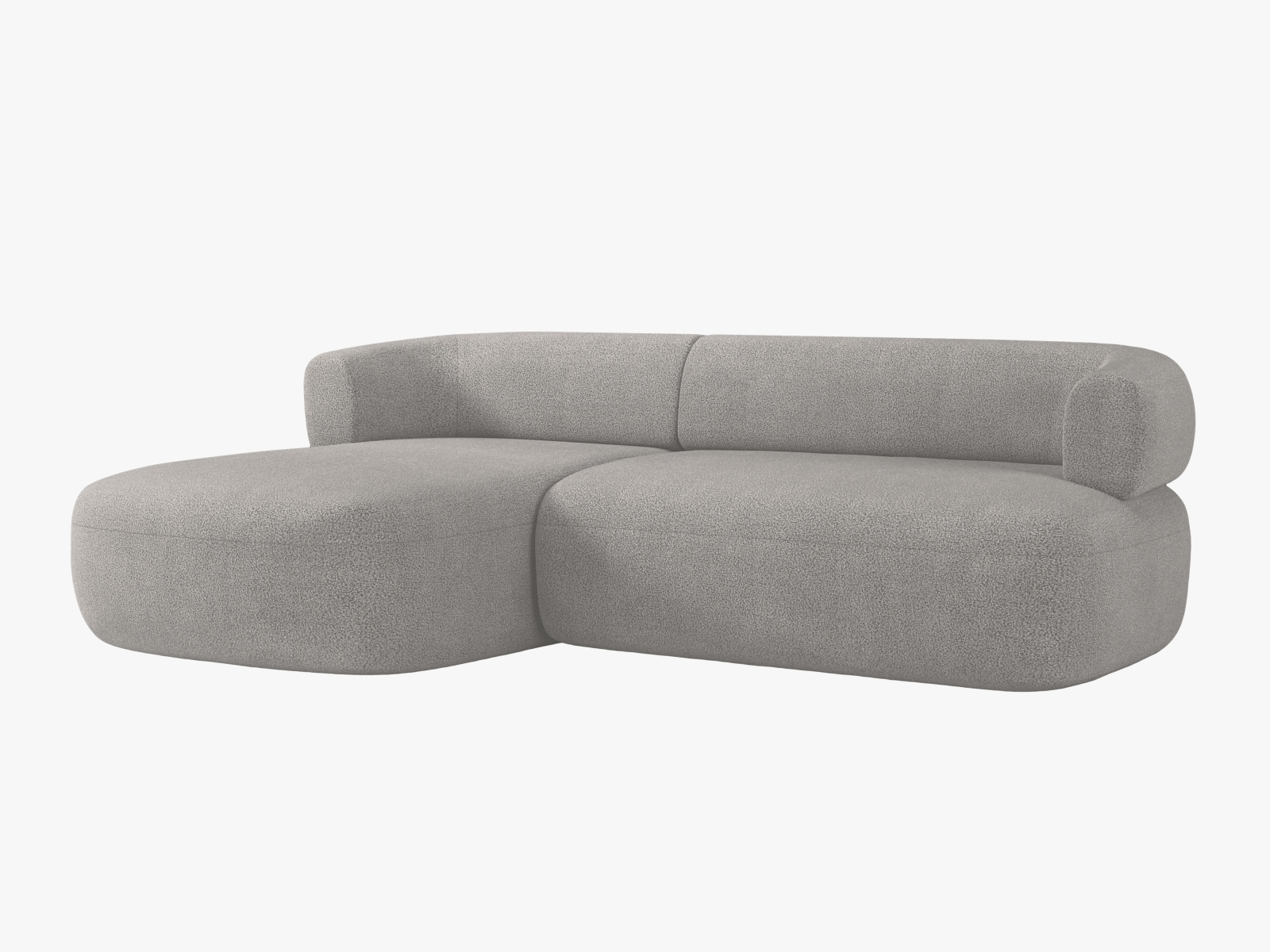 Boucle Left Corner Sofa, "Jenny", 5 Seats, 225x145x73