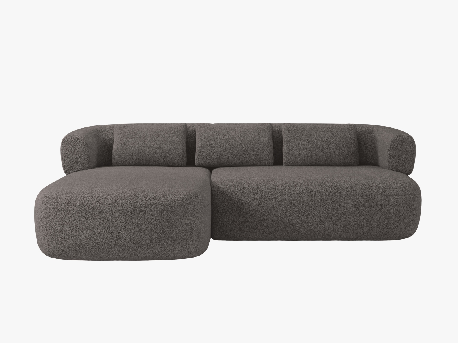 Boucle Left Corner Sofa, "Jenny", 5 Seats, 225x145x73