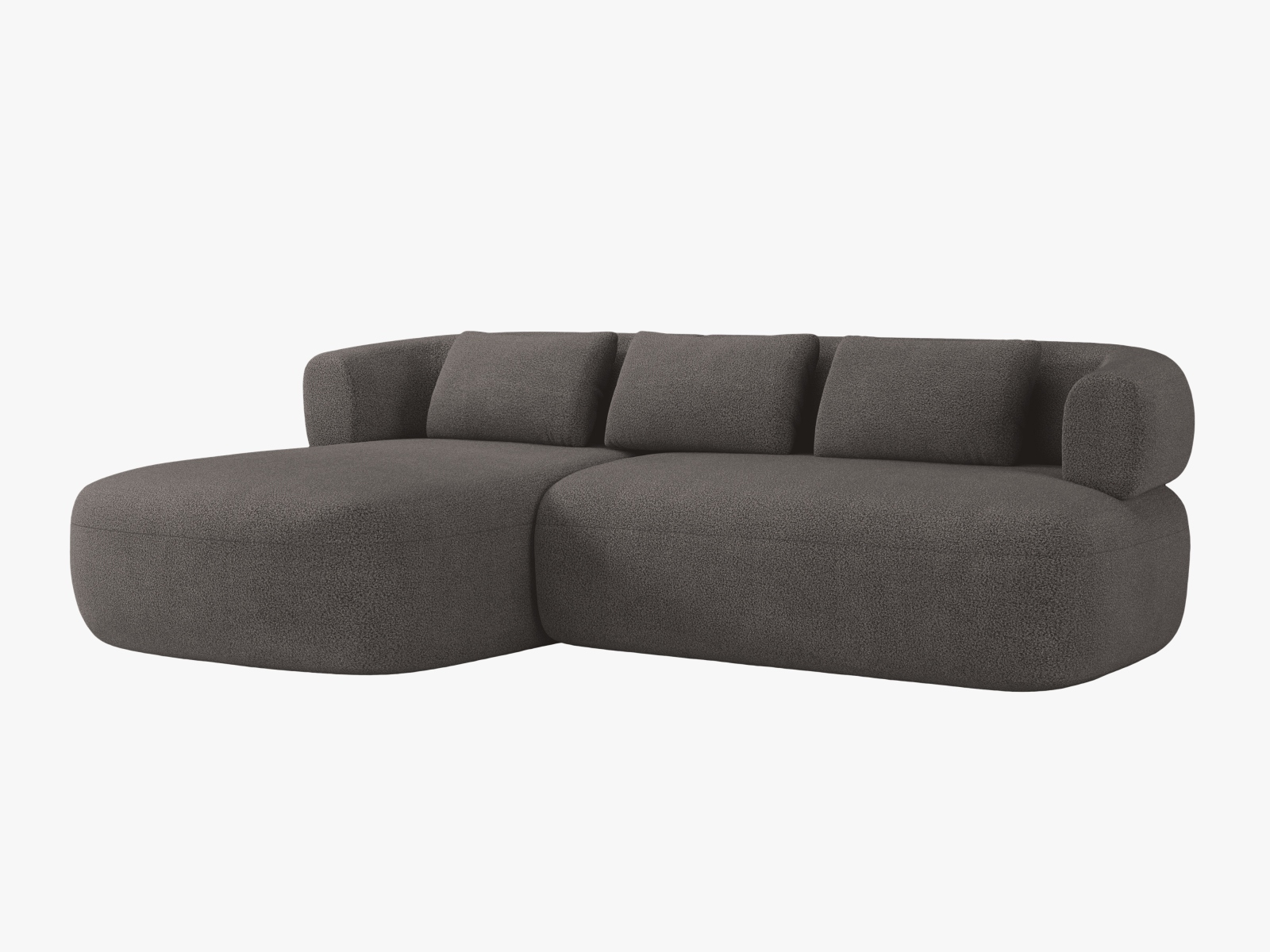 Boucle Left Corner Sofa, "Jenny", 5 Seats, 225x145x73