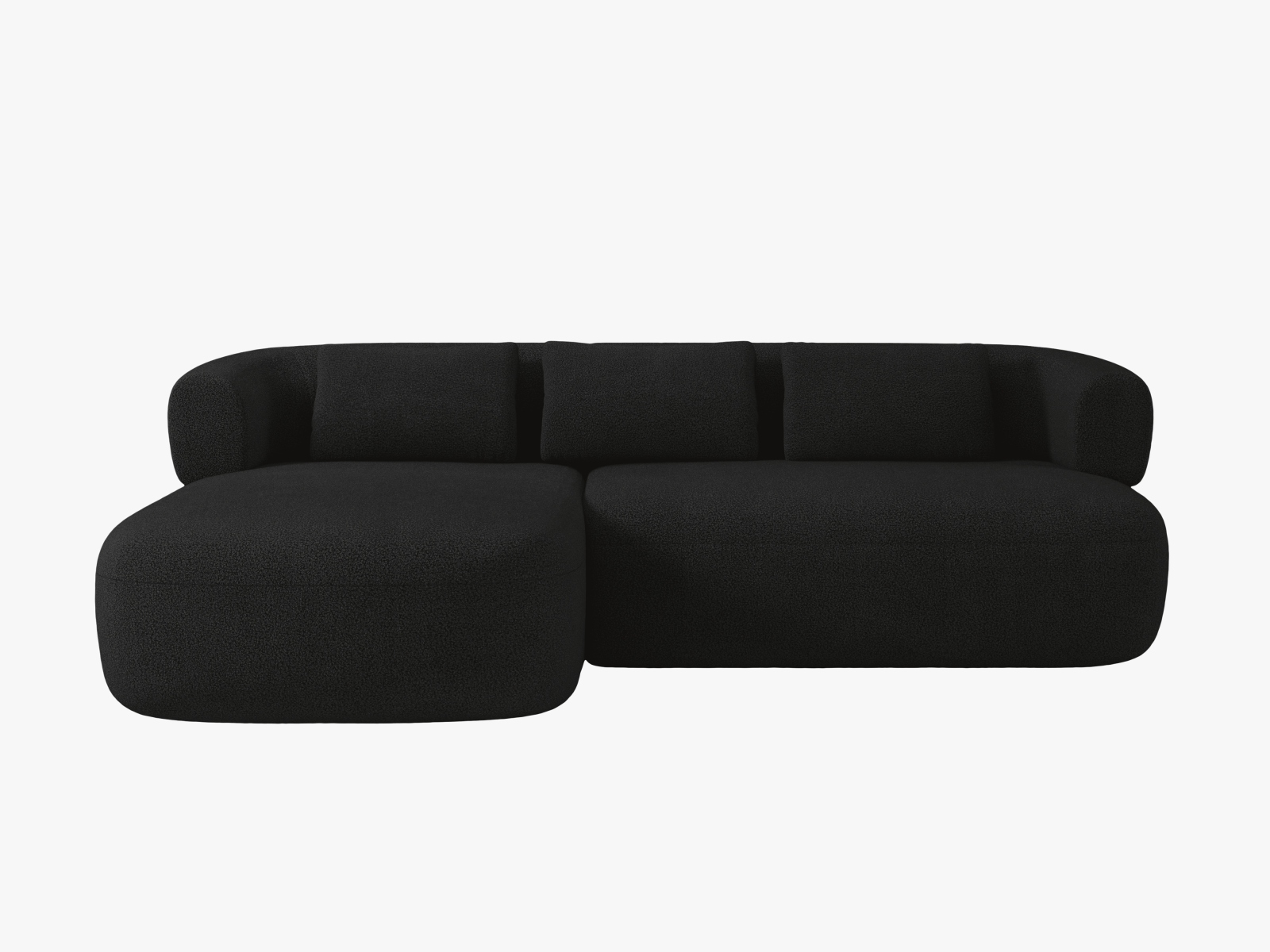 Boucle Left Corner Sofa, "Jenny", 5 Seats, 225x145x73