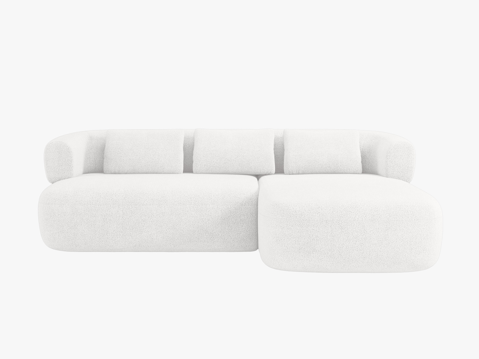 Boucle Right Corner Sofa, "Jenny", 5 Seats, 225x145x73