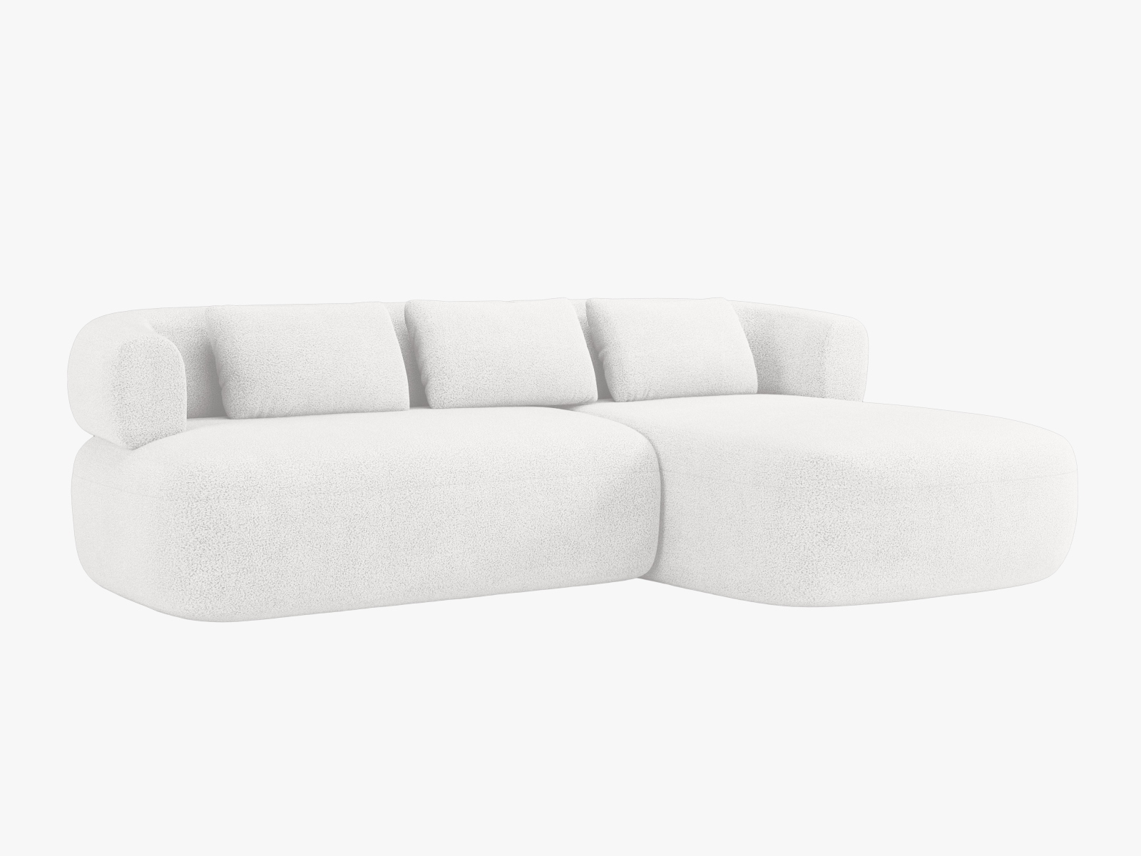 Boucle Right Corner Sofa, "Jenny", 5 Seats, 225x145x73