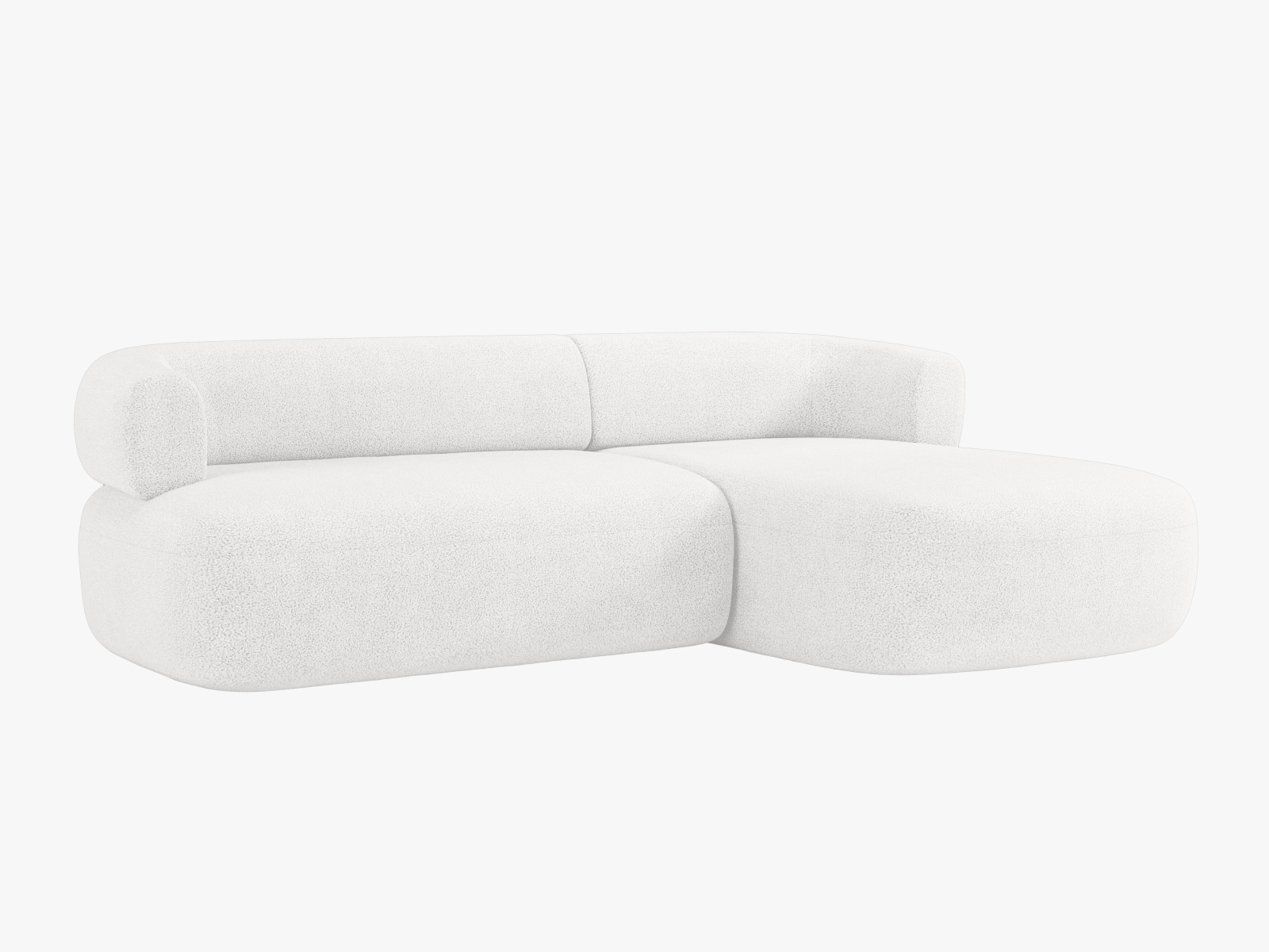 Boucle Right Corner Sofa, "Jenny", 5 Seats, 225x145x73
