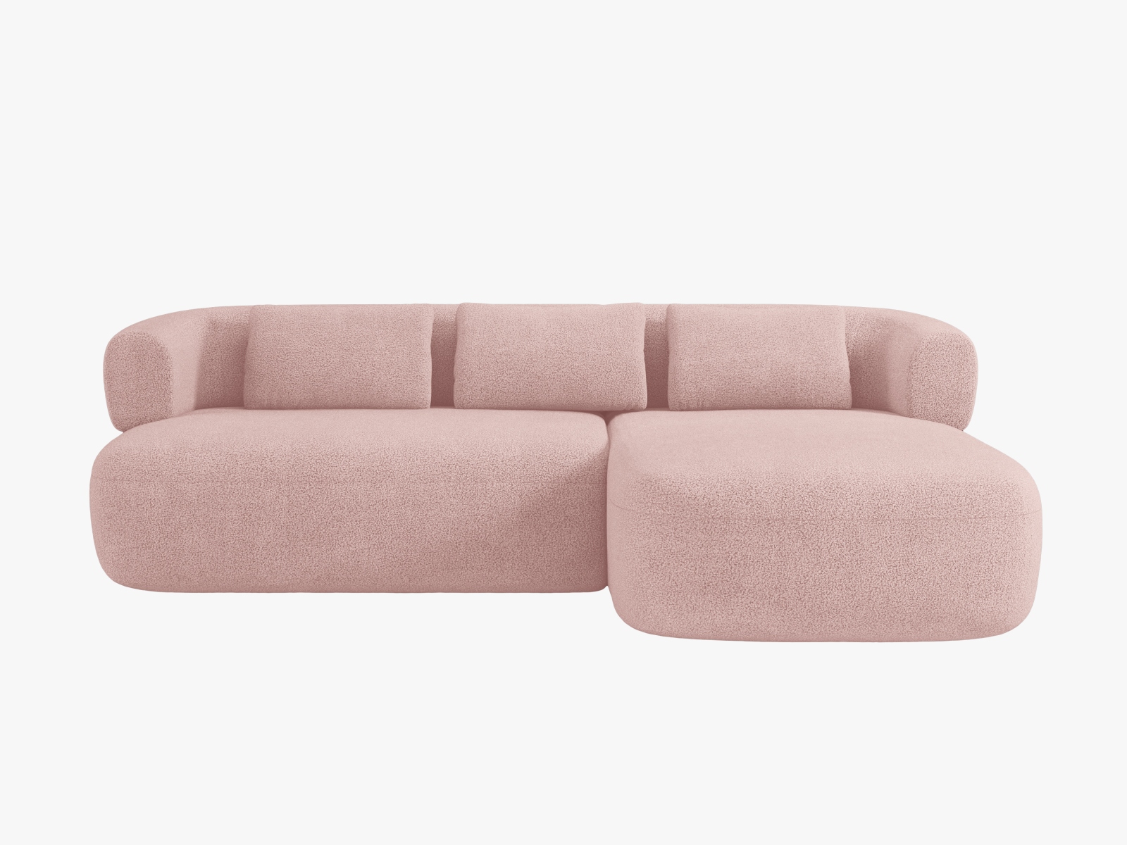 Boucle Right Corner Sofa, "Jenny", 5 Seats, 225x145x73