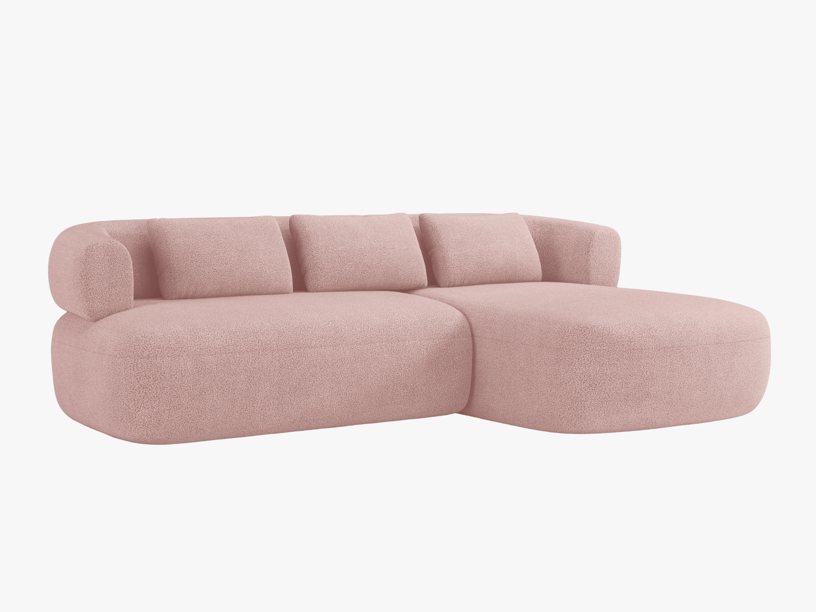 Boucle Right Corner Sofa, "Jenny", 5 Seats, 225x145x73