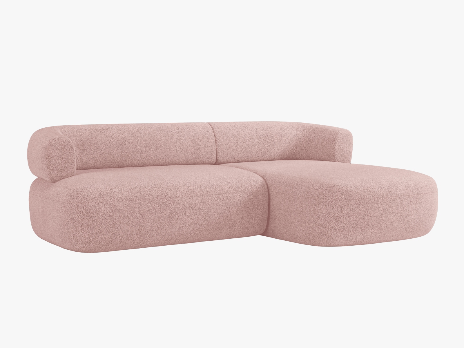 Boucle Right Corner Sofa, "Jenny", 5 Seats, 225x145x73