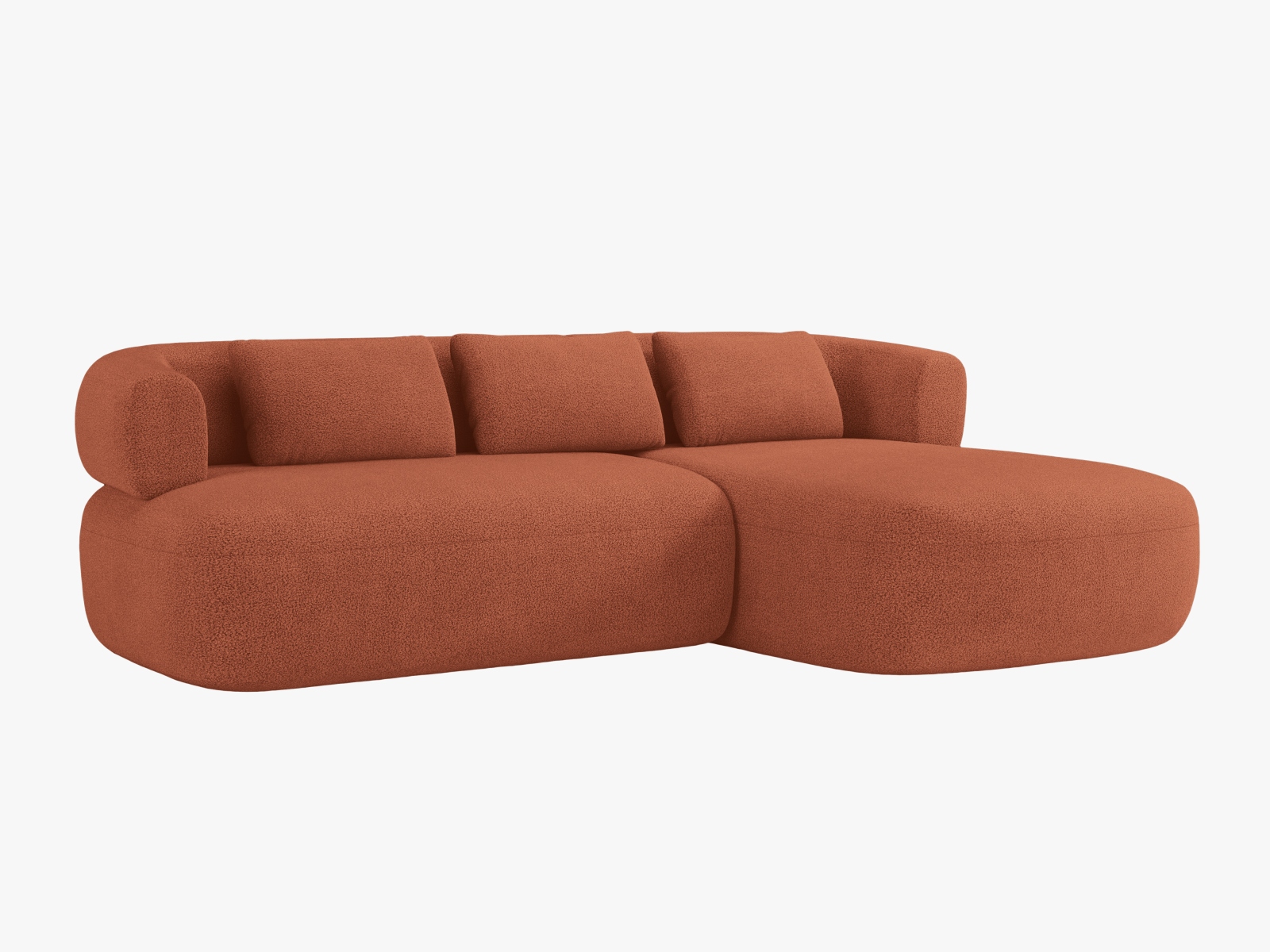 Boucle Right Corner Sofa, "Jenny", 5 Seats, 225x145x73