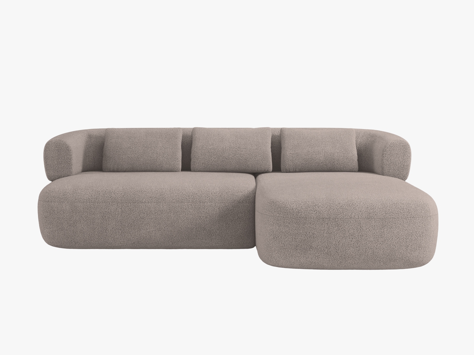 Boucle Right Corner Sofa, "Jenny", 5 Seats, 225x145x73