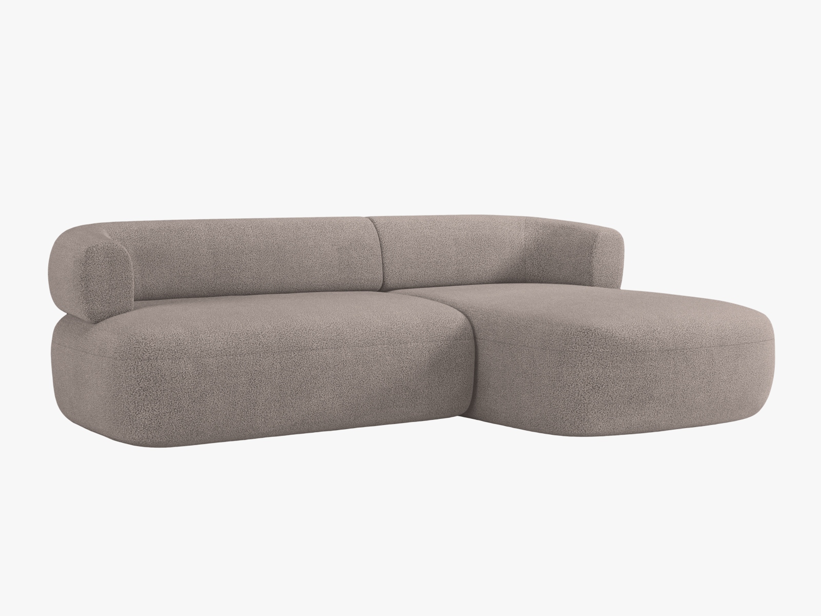 Boucle Right Corner Sofa, "Jenny", 5 Seats, 225x145x73