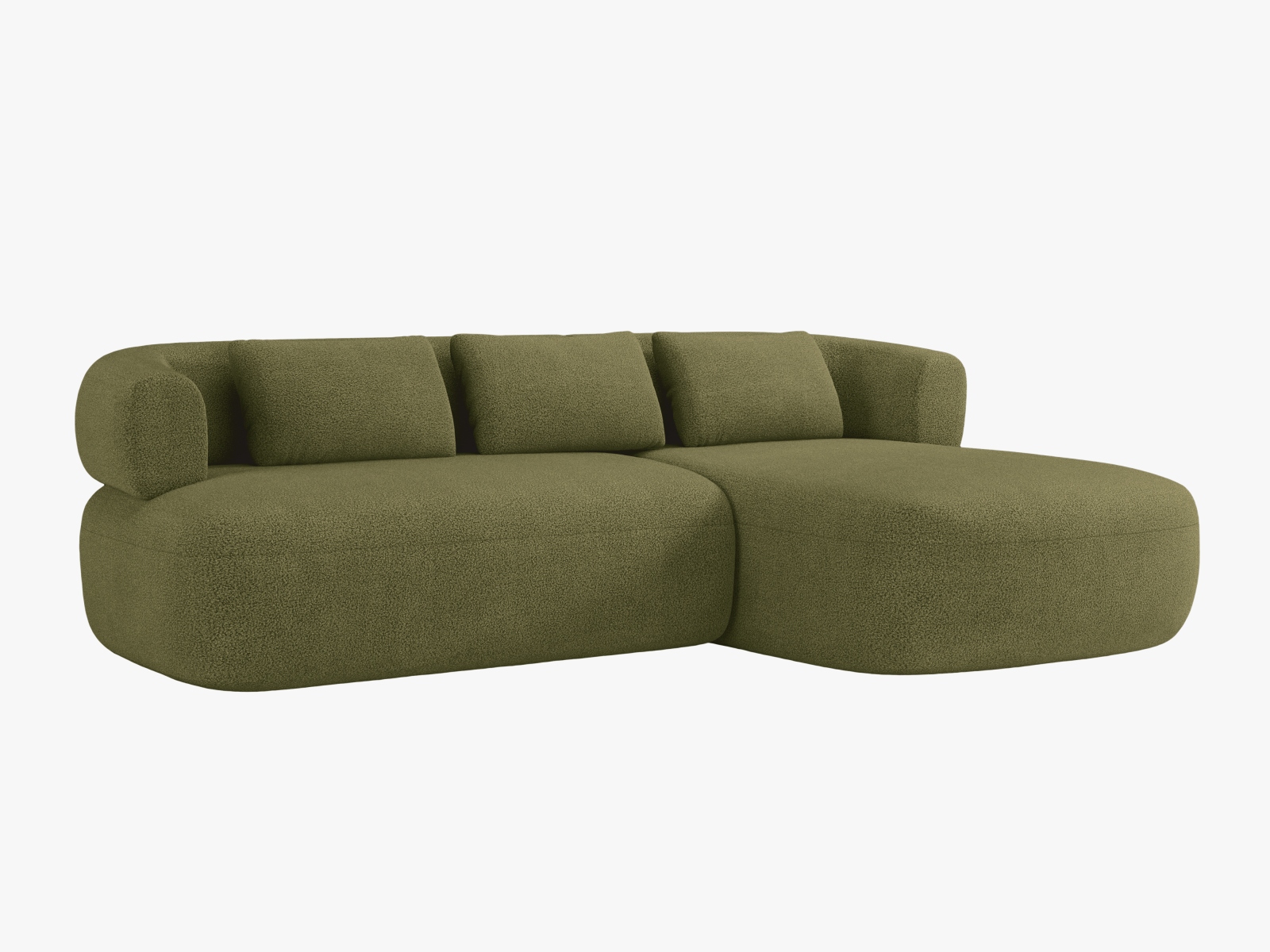 Boucle Right Corner Sofa, "Jenny", 5 Seats, 225x145x73