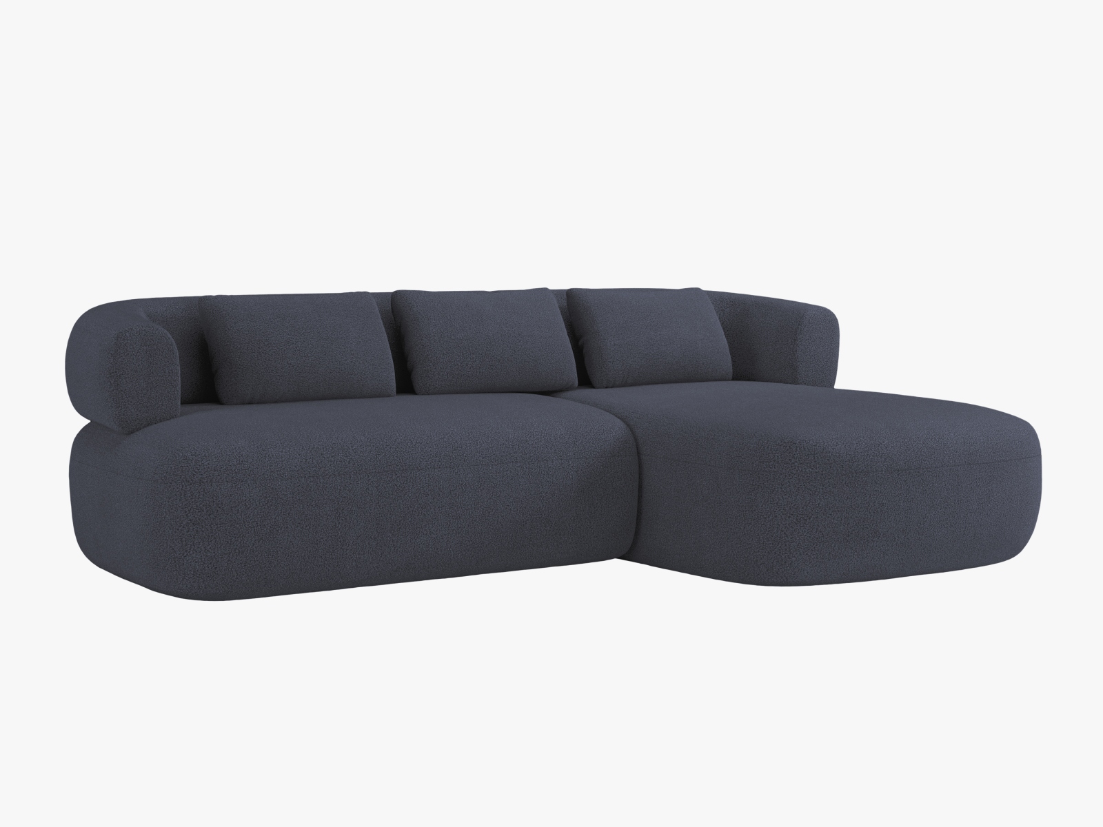 Boucle Right Corner Sofa, "Jenny", 5 Seats, 225x145x73