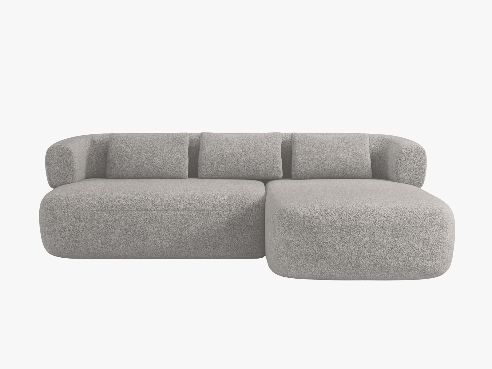 Boucle Right Corner Sofa, "Jenny", 5 Seats, 225x145x73