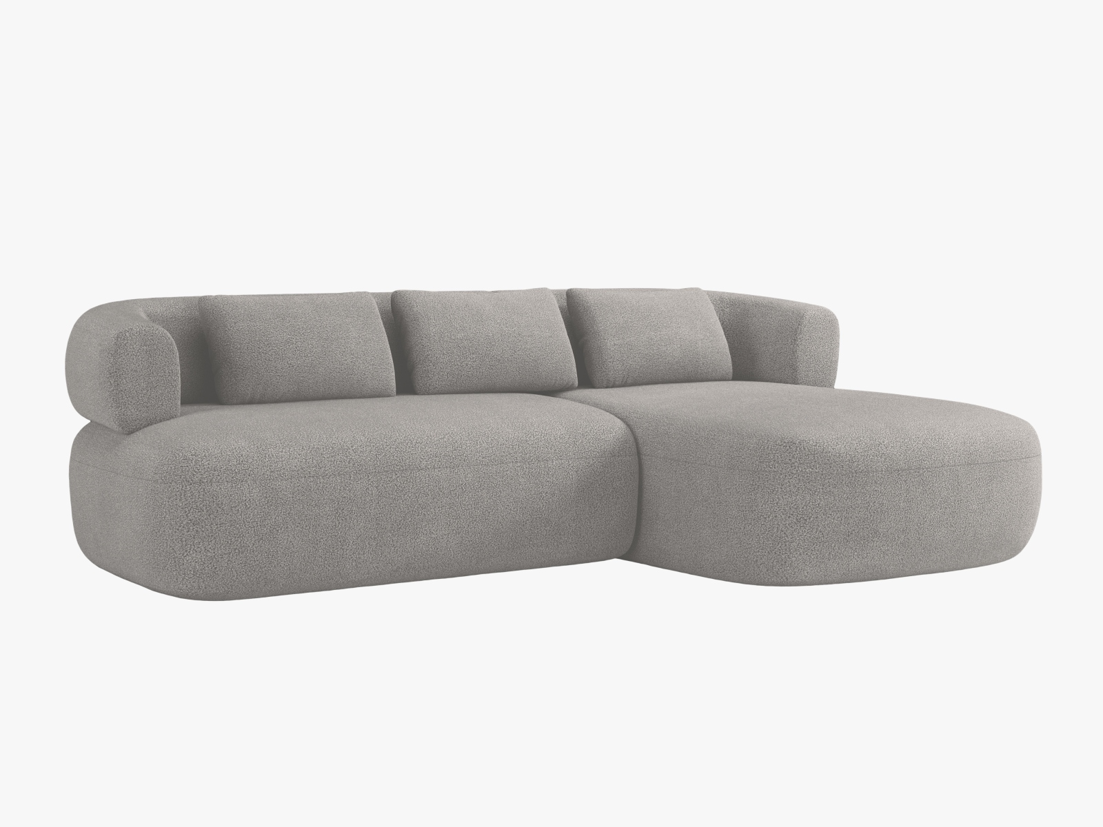 Boucle Right Corner Sofa, "Jenny", 5 Seats, 225x145x73