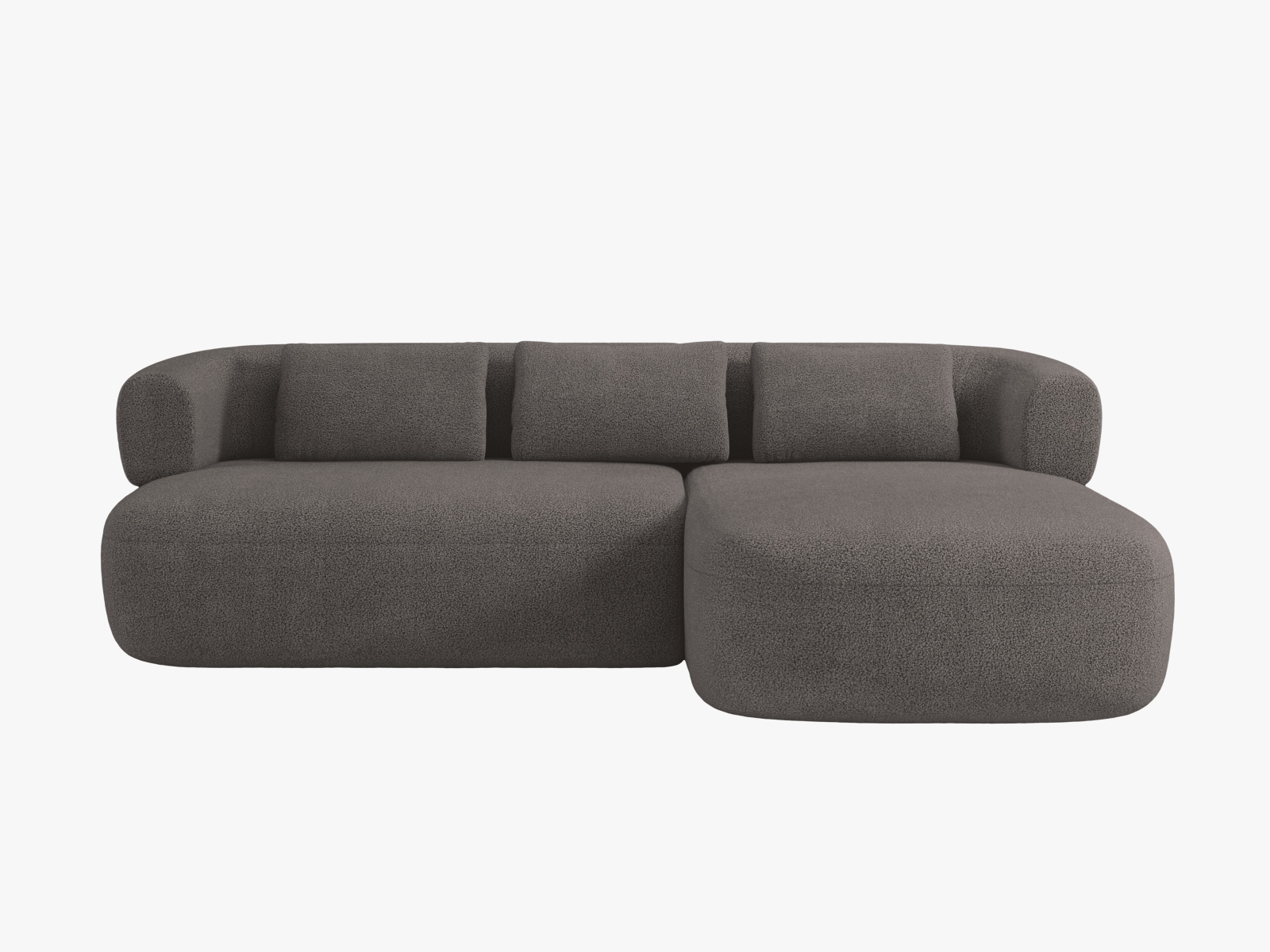 Boucle Right Corner Sofa, "Jenny", 5 Seats, 225x145x73