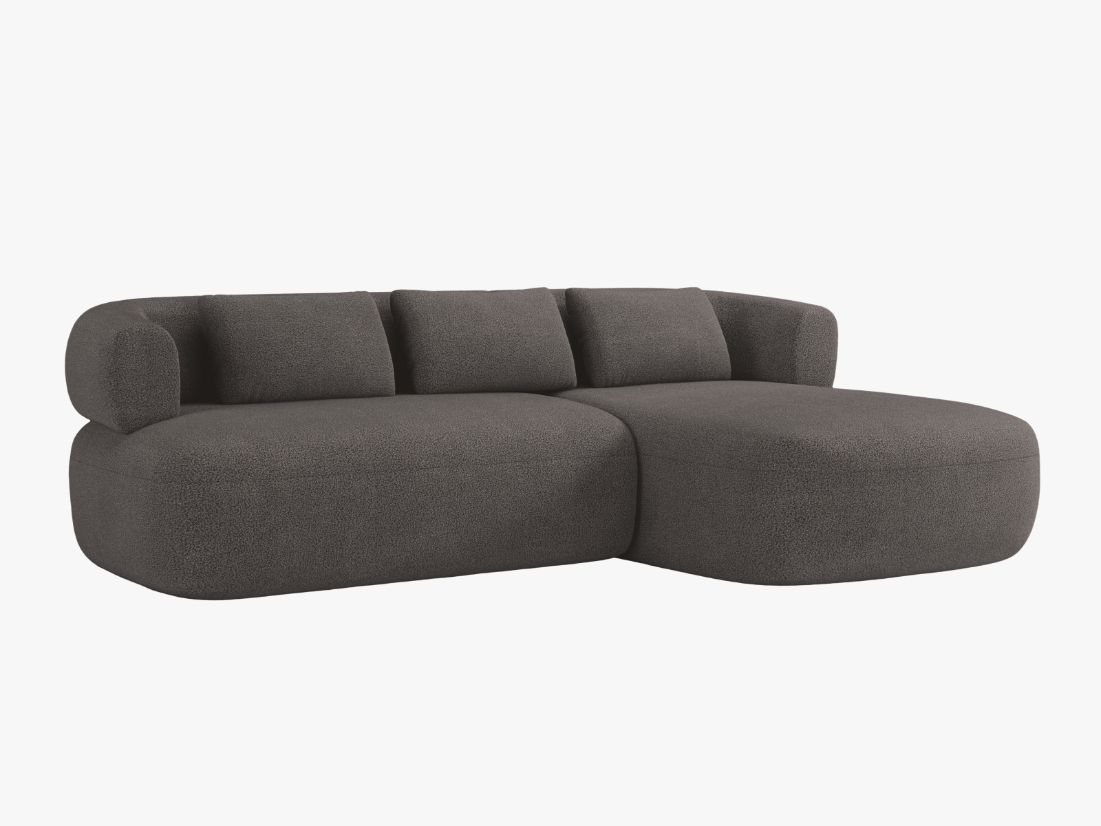Boucle Right Corner Sofa, "Jenny", 5 Seats, 225x145x73