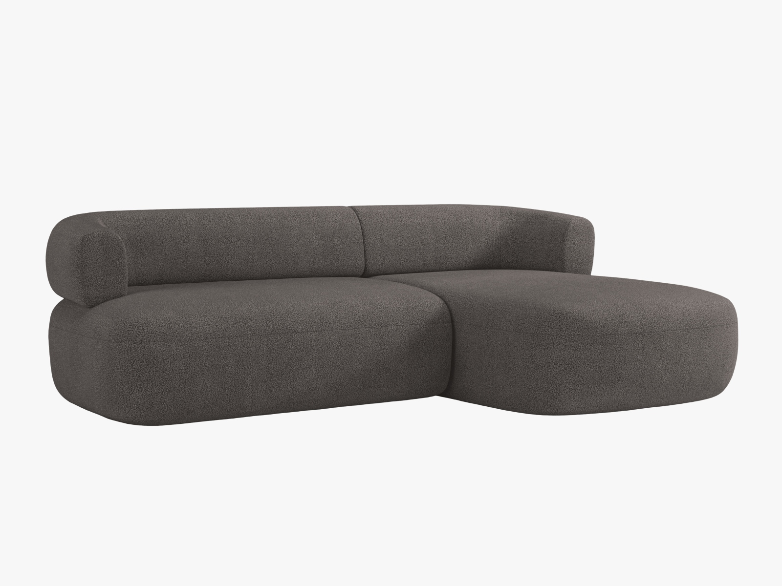 Boucle Right Corner Sofa, "Jenny", 5 Seats, 225x145x73