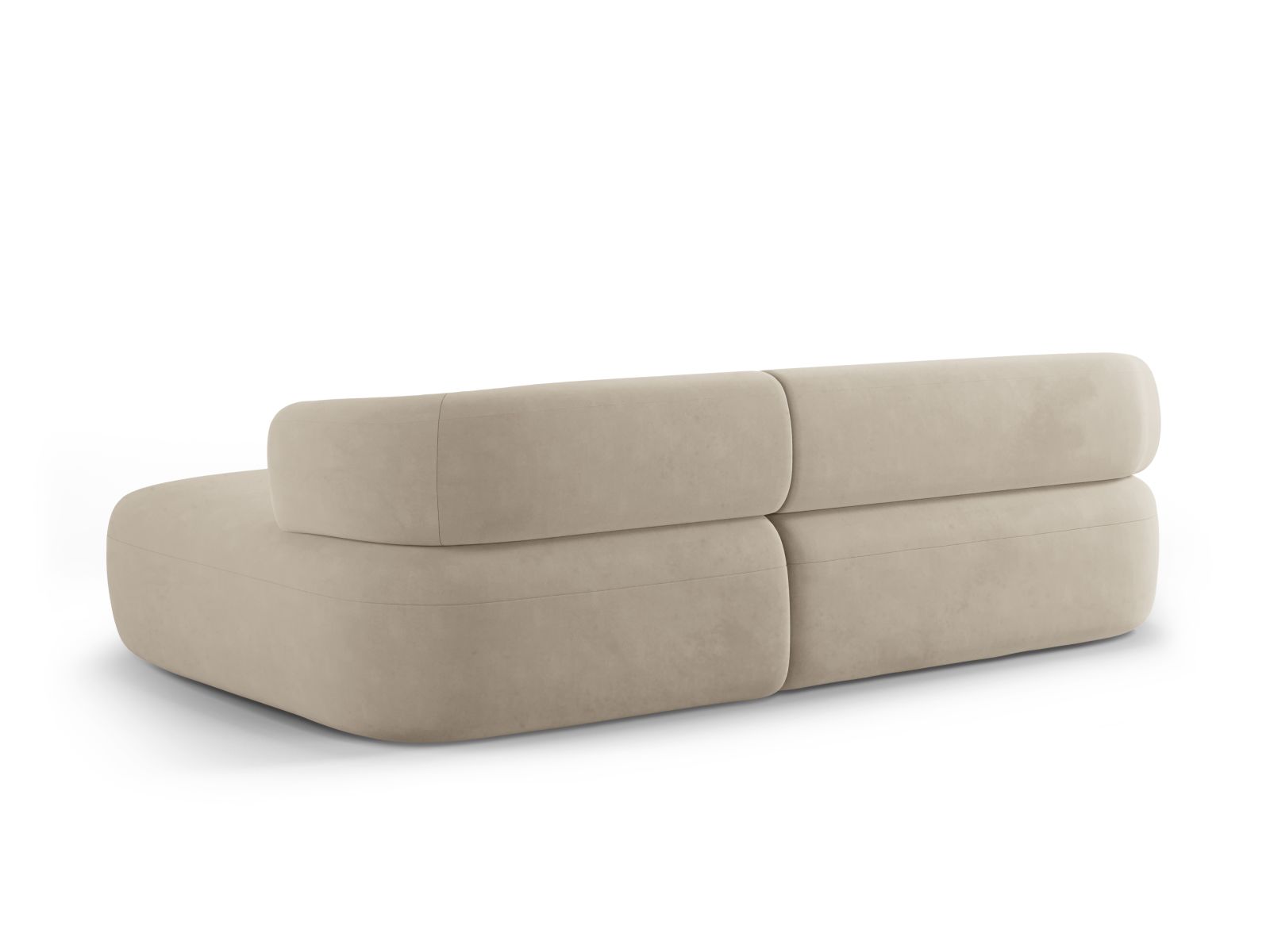 Velvet Right Corner Sofa, "Jenny", 5 Seats, 225x145x73