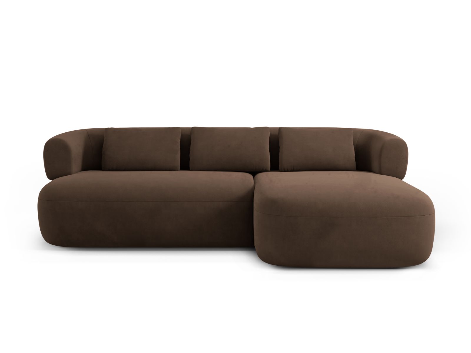 Velvet Right Corner Sofa, "Jenny", 5 Seats, 225x145x73