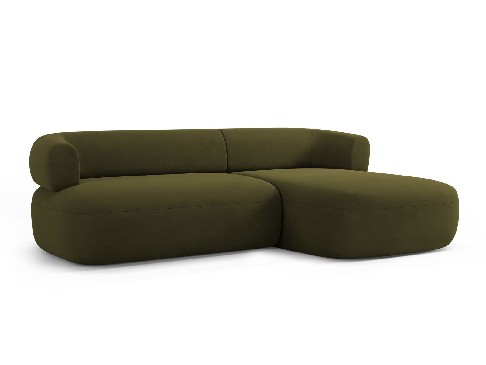 Velvet Right Corner Sofa, "Jenny", 5 Seats, 225x145x73