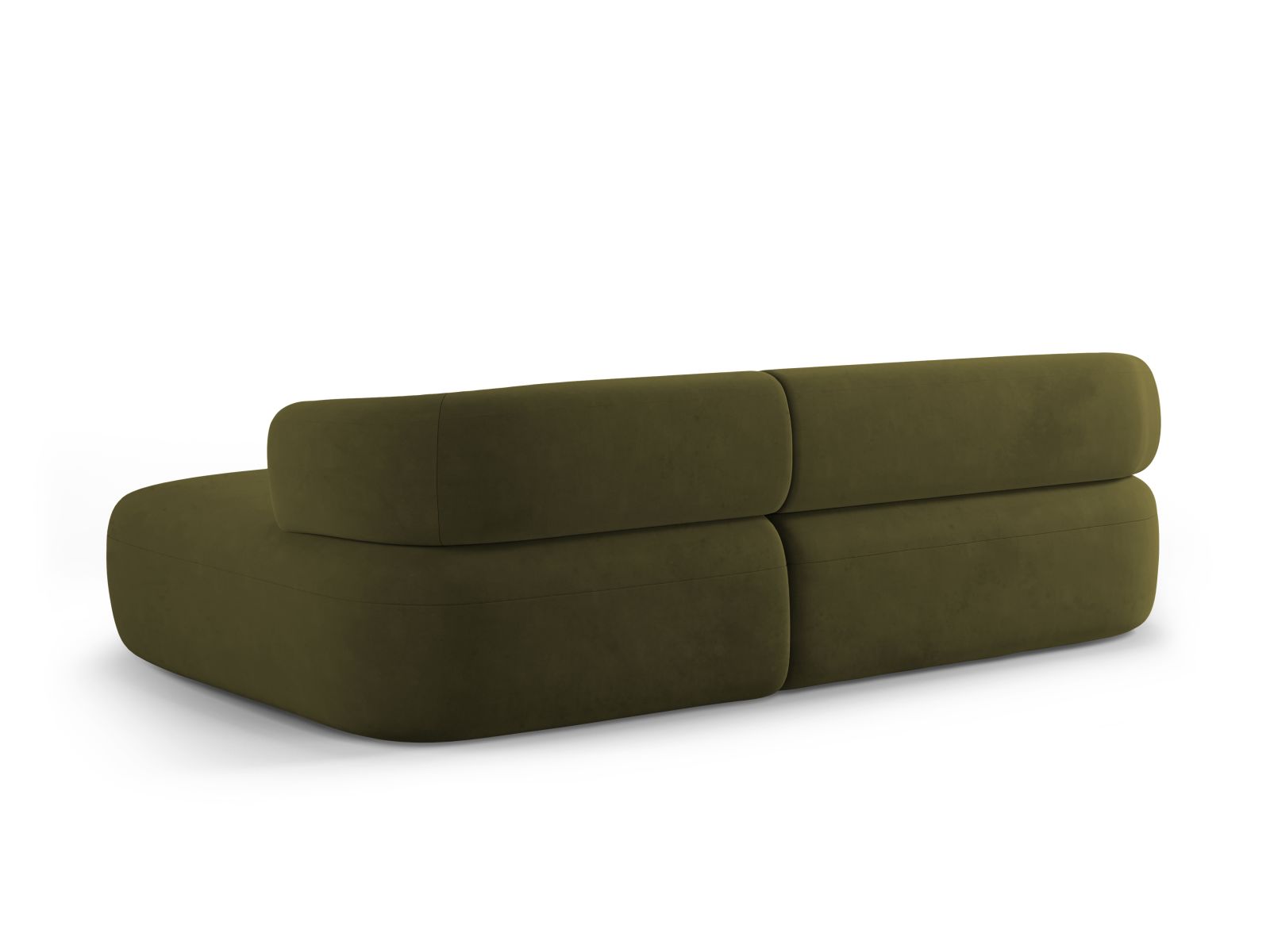 Velvet Right Corner Sofa, "Jenny", 5 Seats, 225x145x73