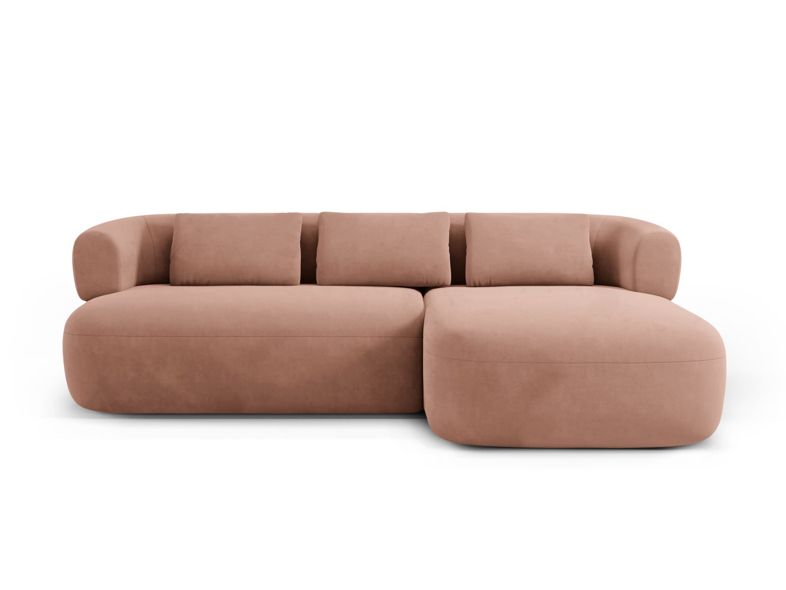 Velvet Right Corner Sofa, "Jenny", 5 Seats, 225x145x73