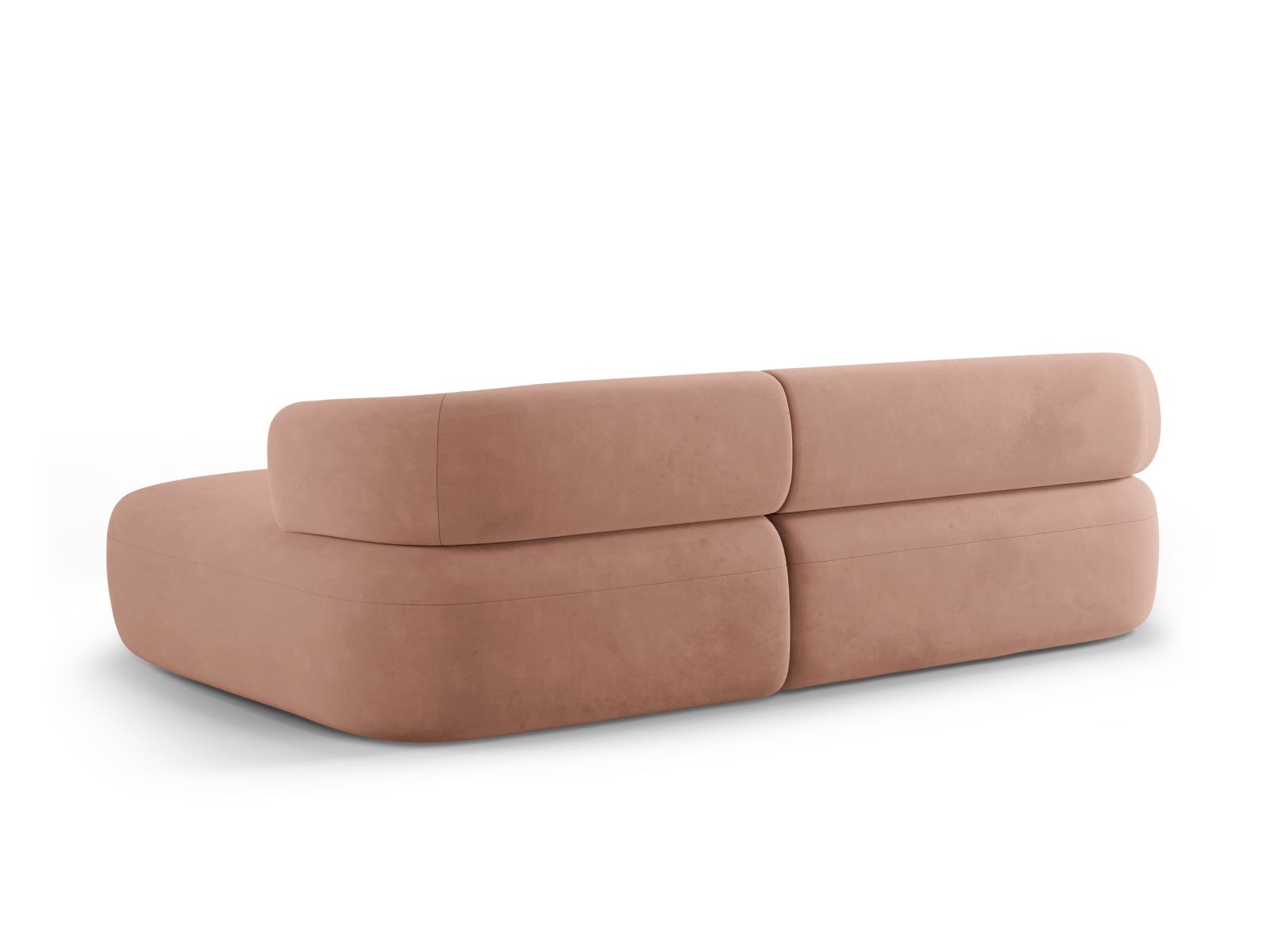 Velvet Right Corner Sofa, "Jenny", 5 Seats, 225x145x73
