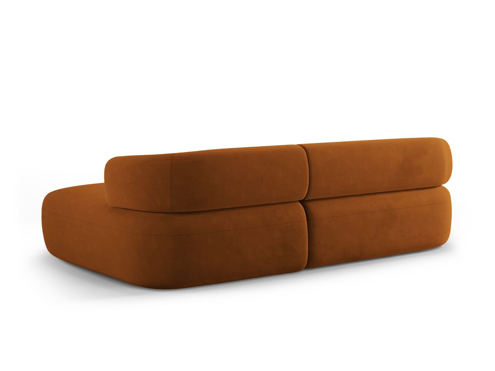 Velvet Right Corner Sofa, "Jenny", 5 Seats, 225x145x73