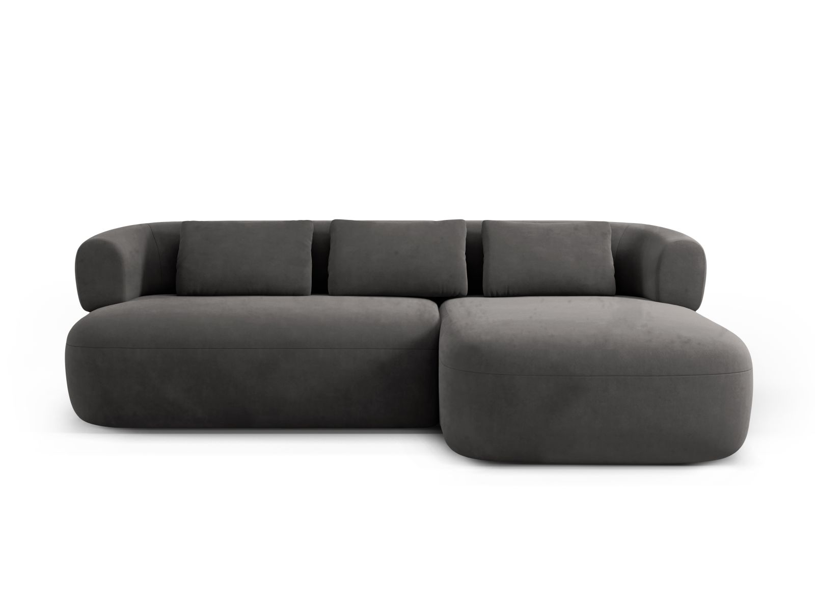 Velvet Right Corner Sofa, "Jenny", 5 Seats, 225x145x73