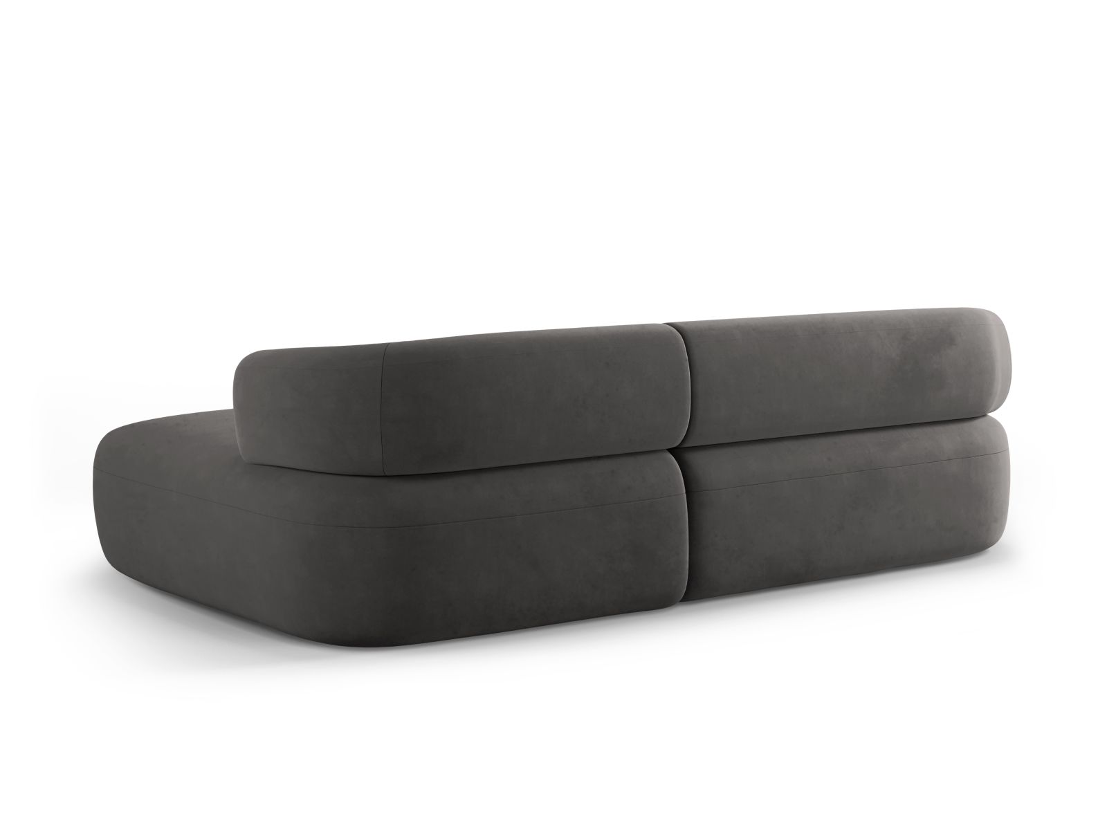 Velvet Right Corner Sofa, "Jenny", 5 Seats, 225x145x73