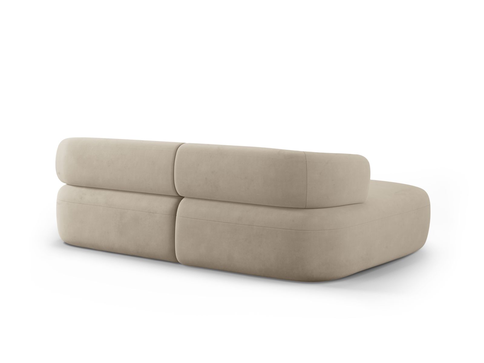Velvet Left Corner Sofa, "Jenny", 5 Seats, 200x145x73