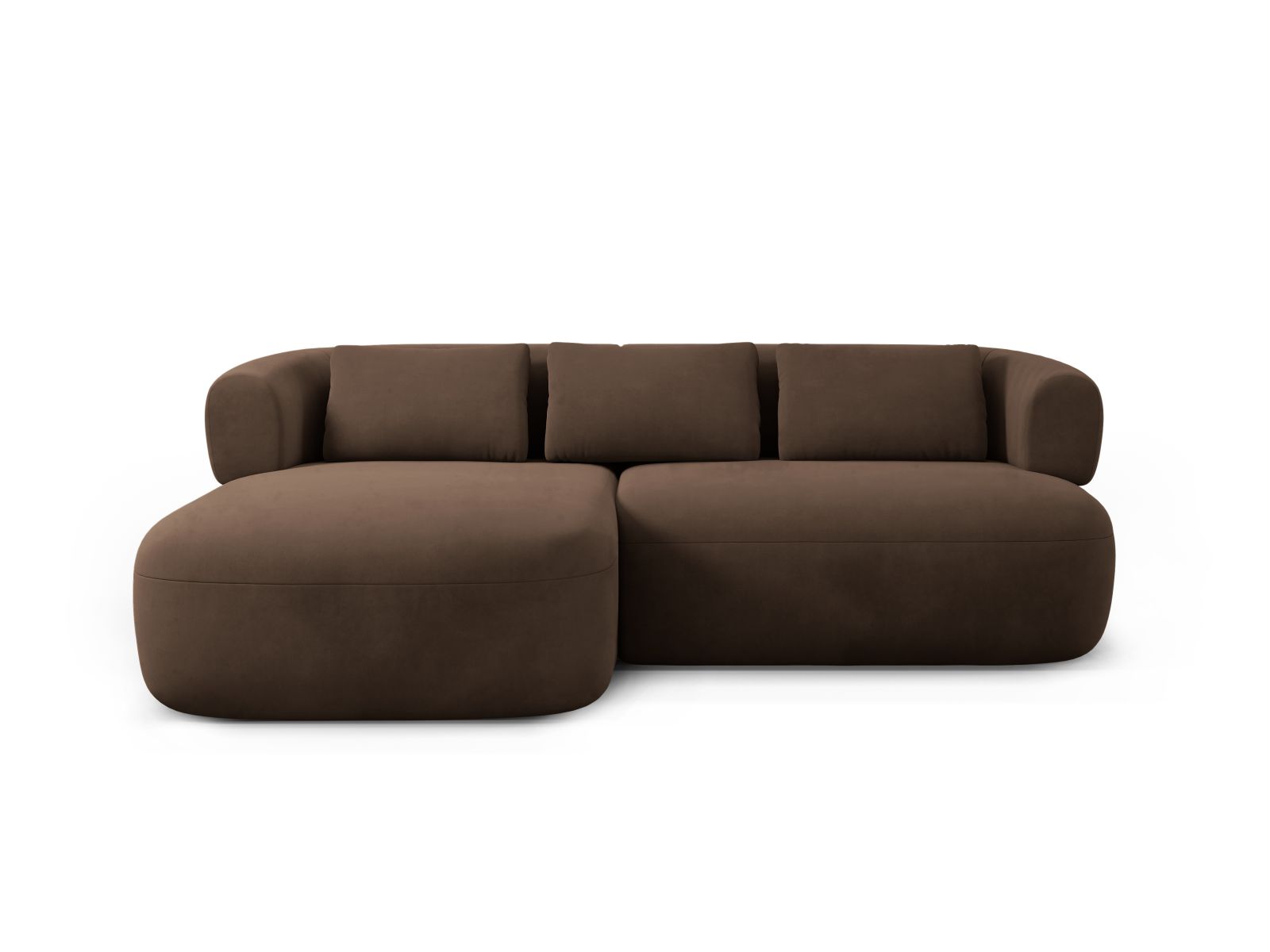 Velvet Left Corner Sofa, "Jenny", 5 Seats, 200x145x73