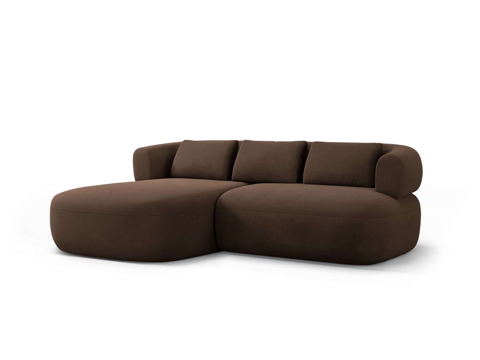Velvet Left Corner Sofa, "Jenny", 5 Seats, 200x145x73