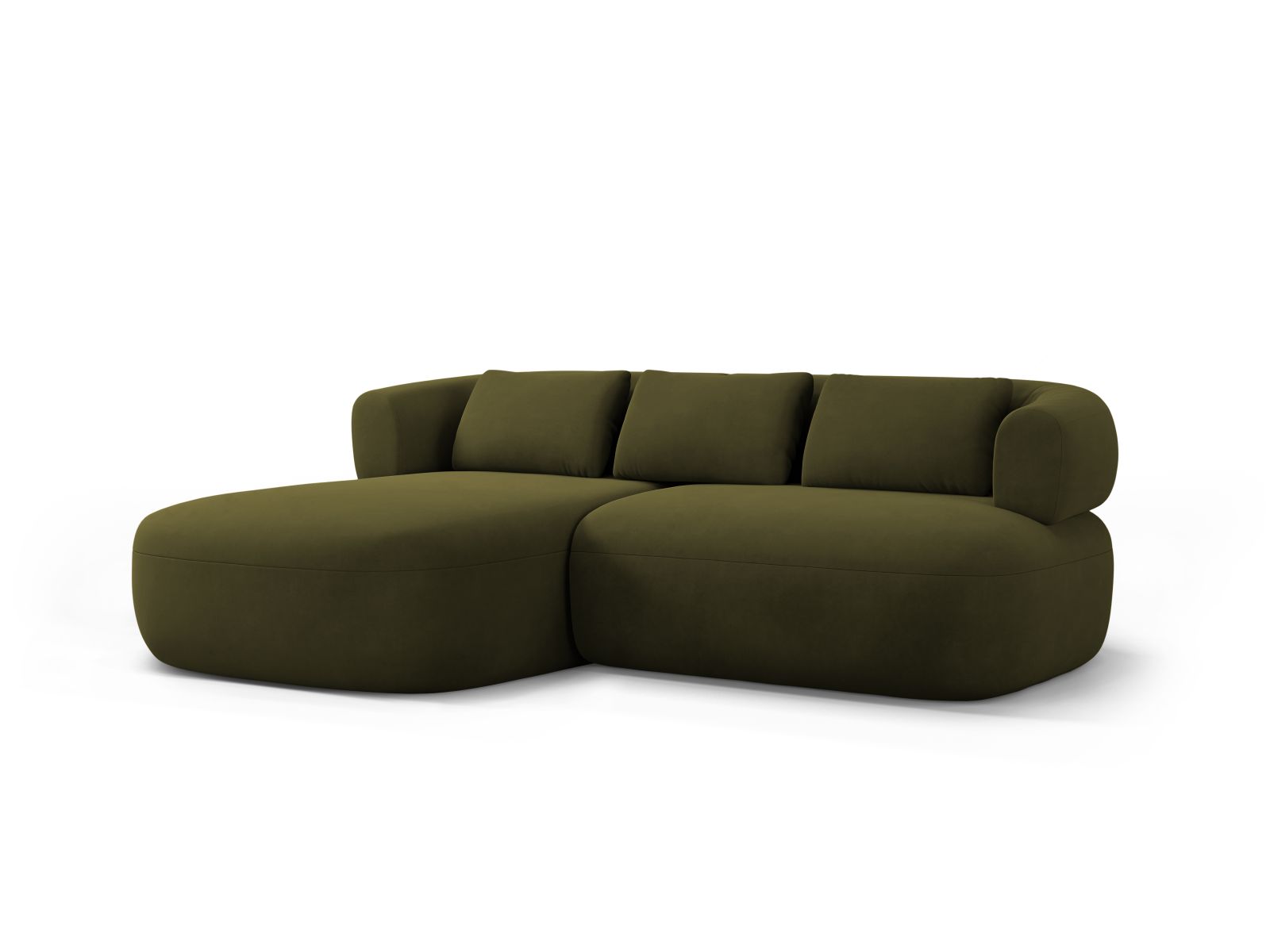 Velvet Left Corner Sofa, "Jenny", 5 Seats, 200x145x73