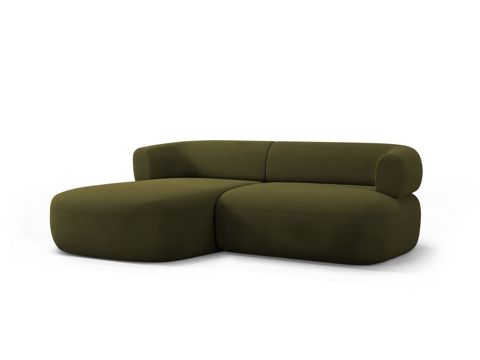 Velvet Left Corner Sofa, "Jenny", 5 Seats, 200x145x73