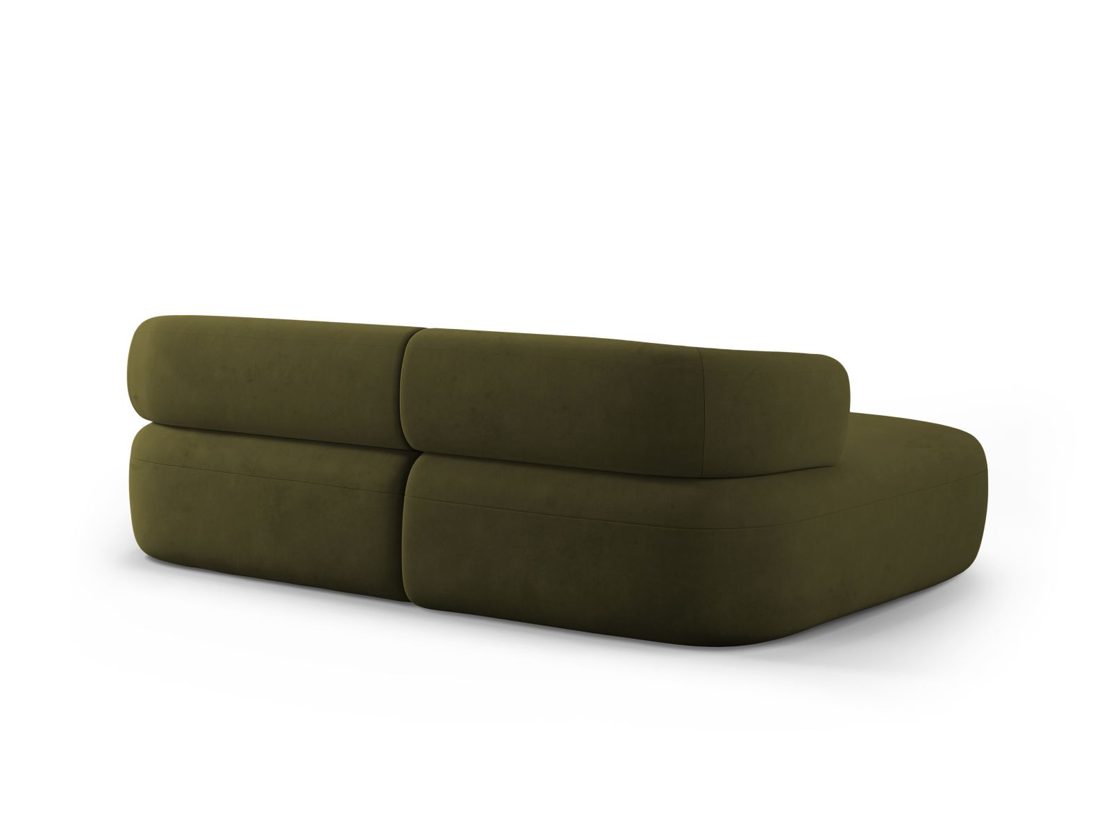 Velvet Left Corner Sofa, "Jenny", 5 Seats, 200x145x73