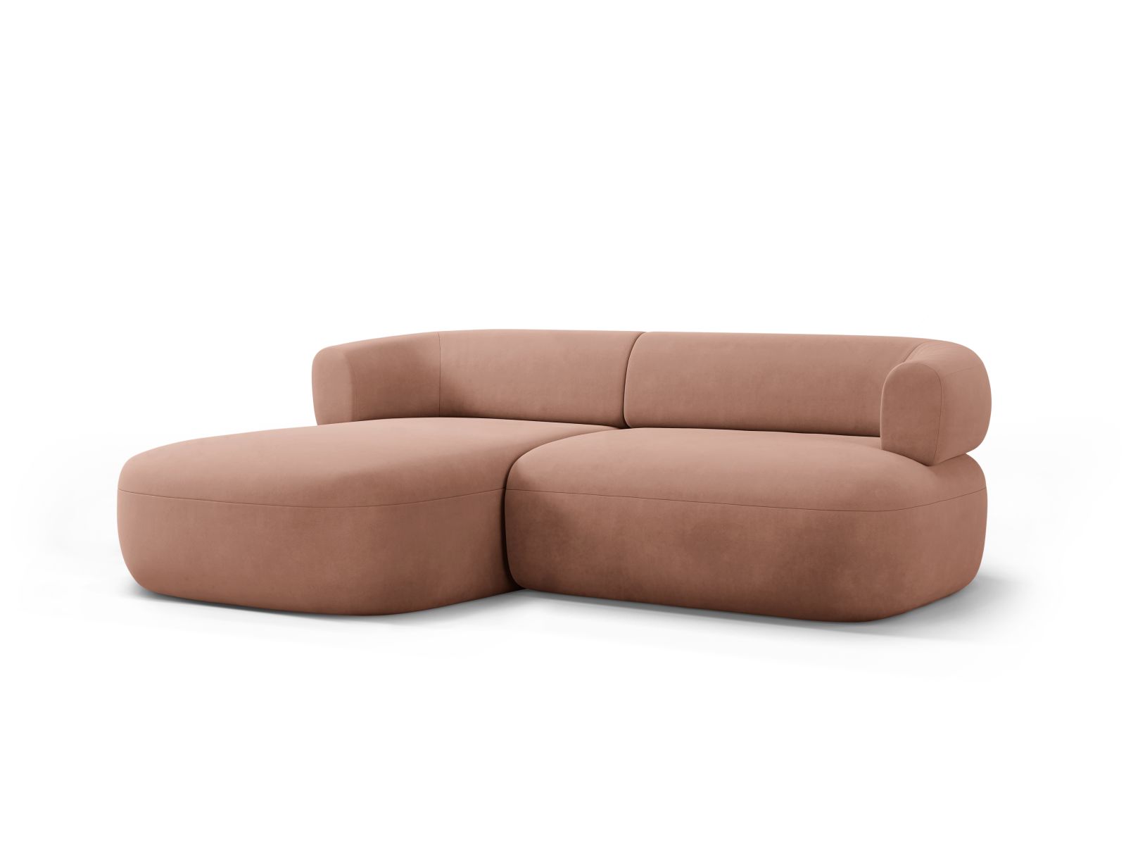 Velvet Left Corner Sofa, "Jenny", 5 Seats, 200x145x73