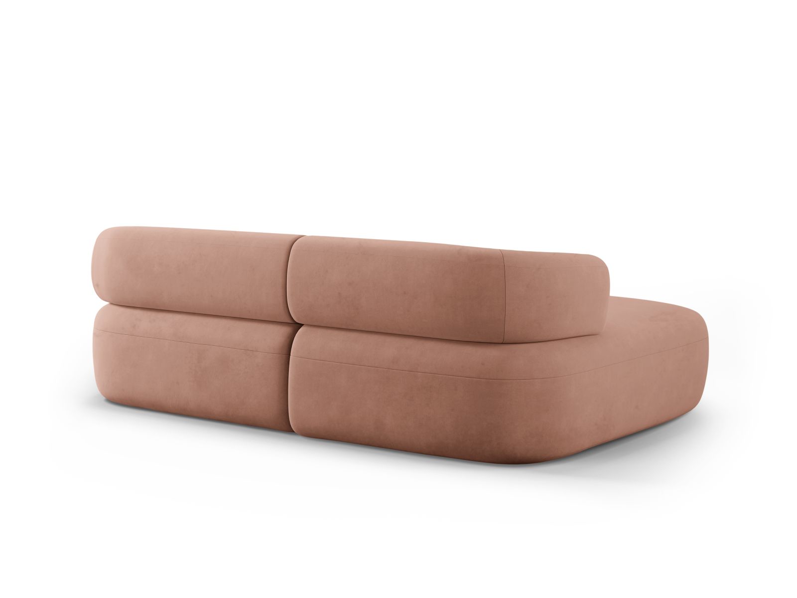 Velvet Left Corner Sofa, "Jenny", 5 Seats, 200x145x73