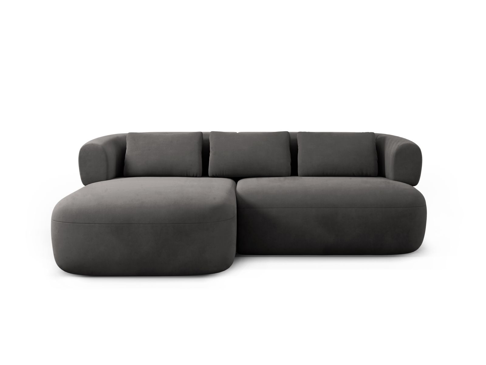Velvet Left Corner Sofa, "Jenny", 5 Seats, 200x145x73