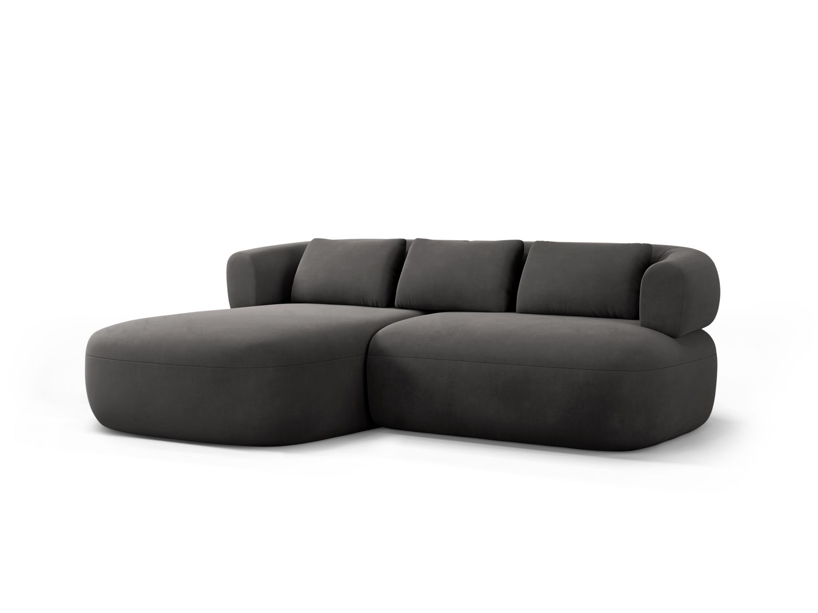 Velvet Left Corner Sofa, "Jenny", 5 Seats, 200x145x73