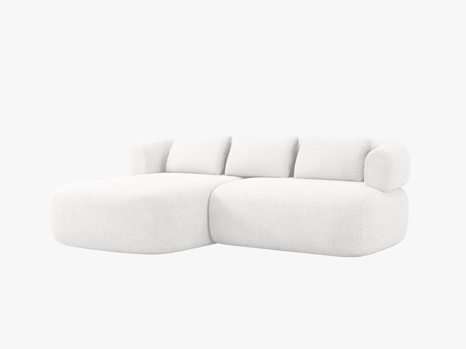 Boucle Left Corner Sofa, "Jenny", 5 Seats, 200x145x73