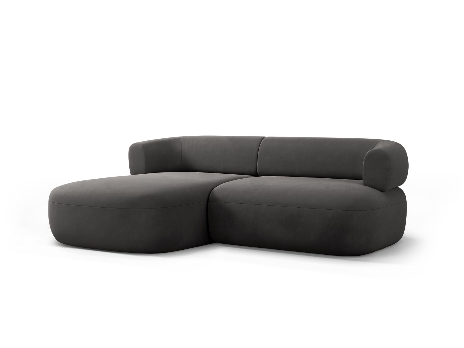 Velvet Left Corner Sofa, "Jenny", 5 Seats, 200x145x73