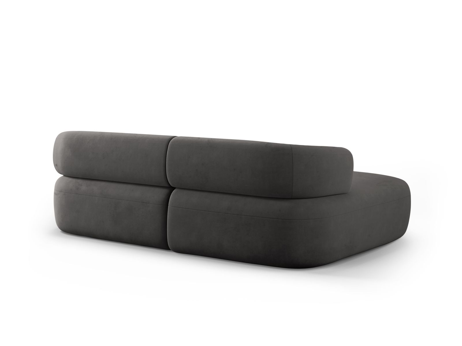 Velvet Left Corner Sofa, "Jenny", 5 Seats, 200x145x73