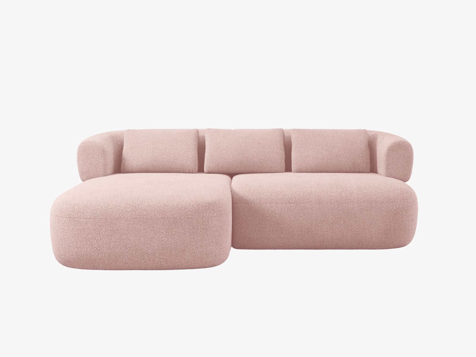 Boucle Left Corner Sofa, "Jenny", 5 Seats, 200x145x73