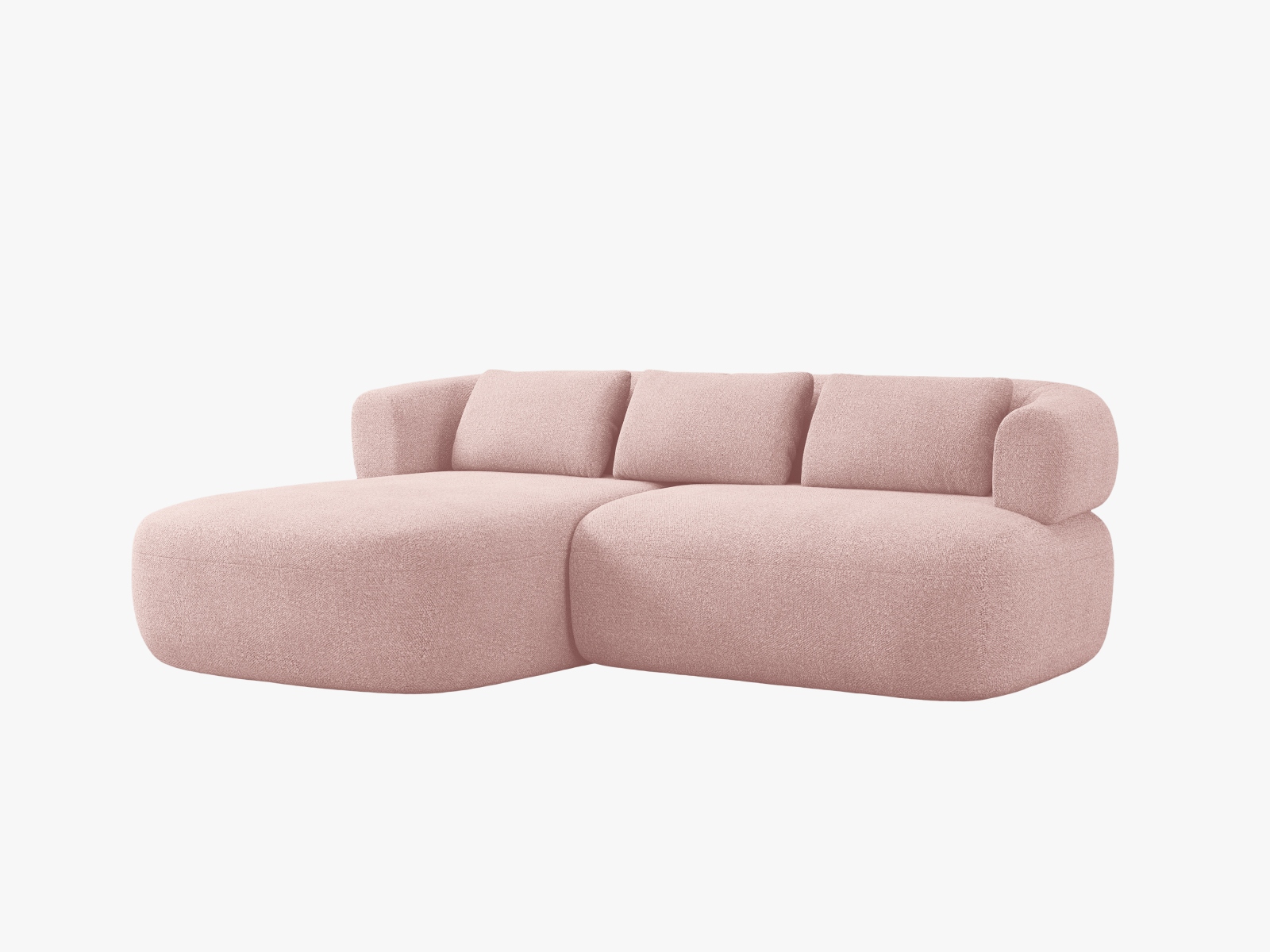 Boucle Left Corner Sofa, "Jenny", 5 Seats, 200x145x73