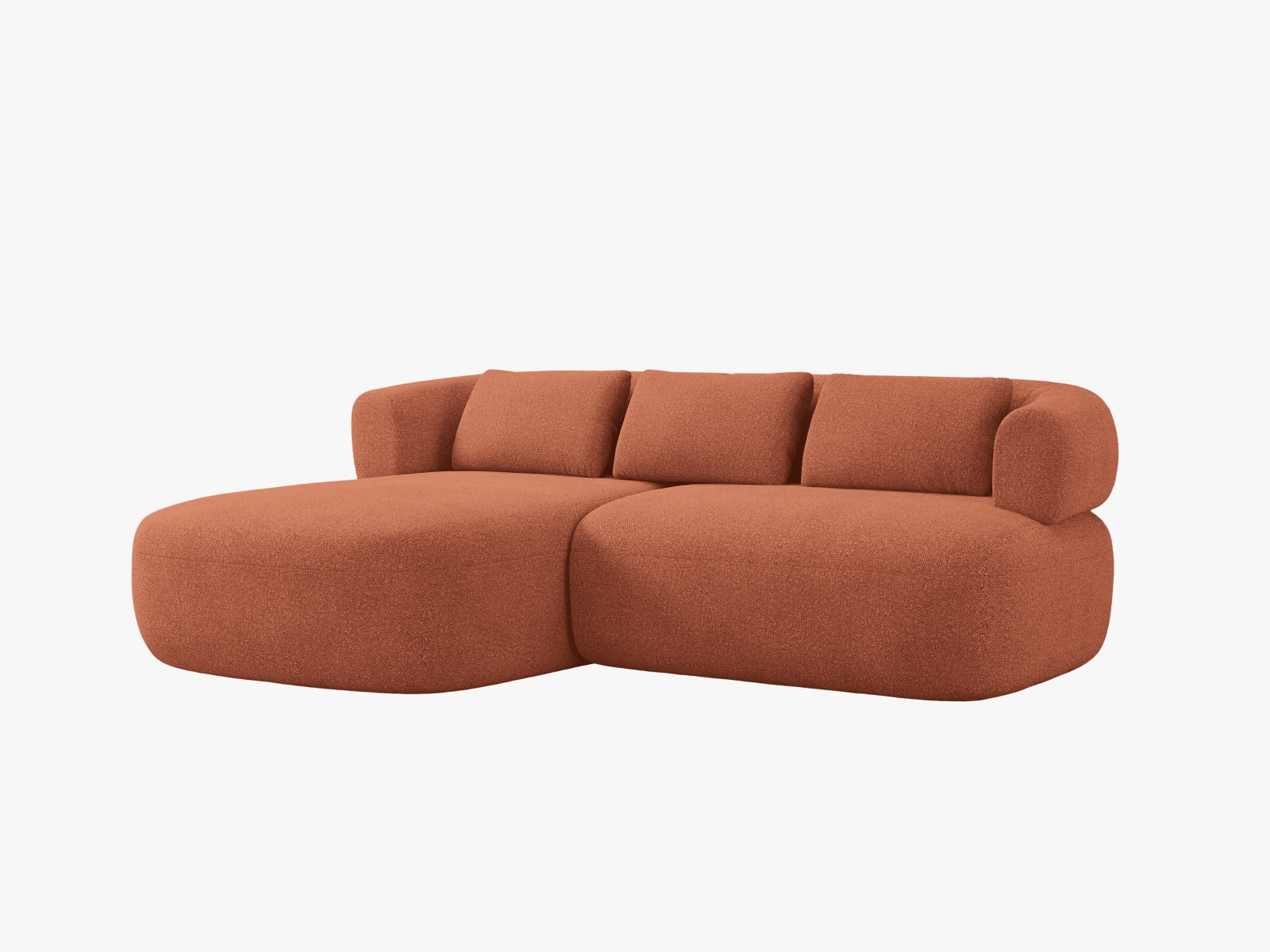 Boucle Left Corner Sofa, "Jenny", 5 Seats, 200x145x73