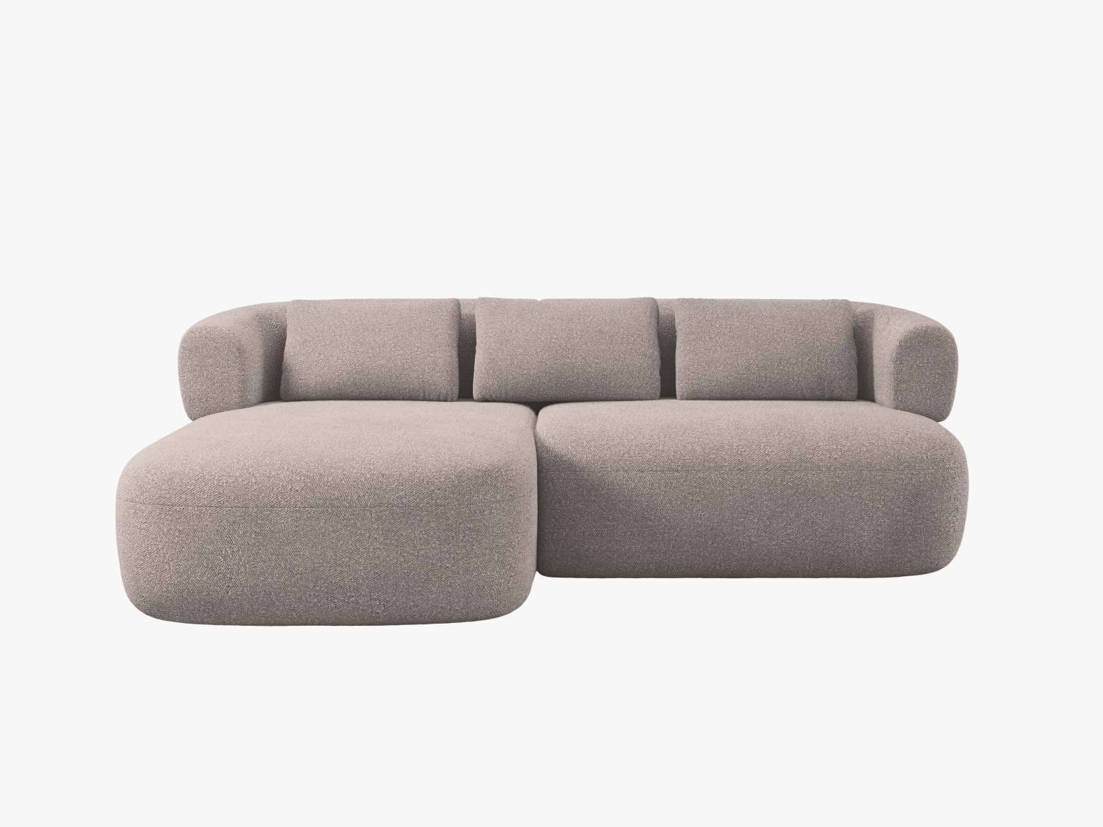 Boucle Left Corner Sofa, "Jenny", 5 Seats, 200x145x73