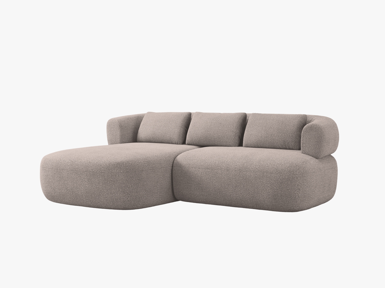 Boucle Left Corner Sofa, "Jenny", 5 Seats, 200x145x73