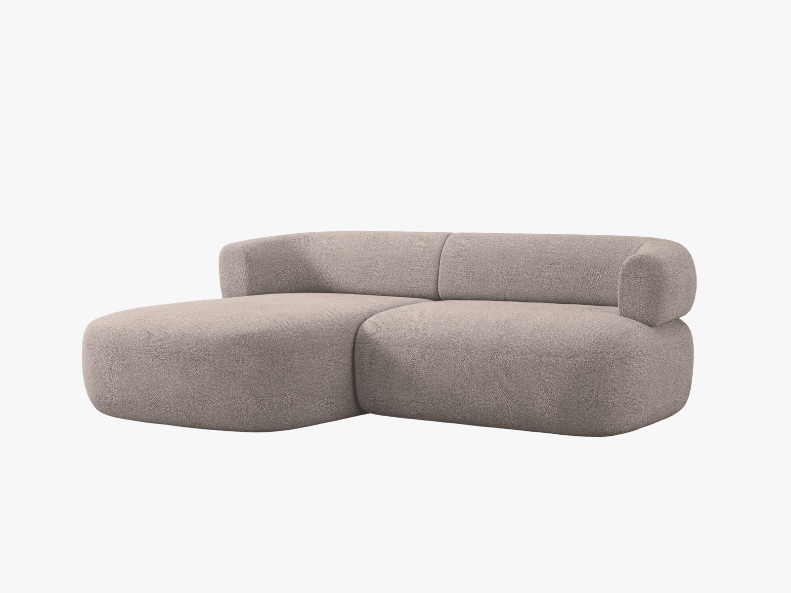 Boucle Left Corner Sofa, "Jenny", 5 Seats, 200x145x73