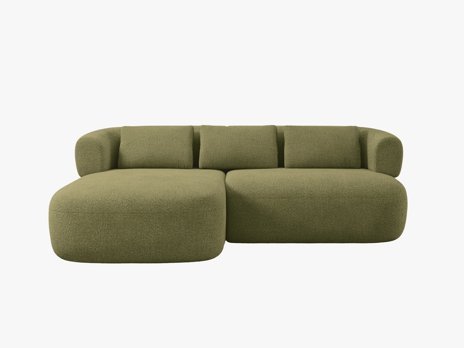 Boucle Left Corner Sofa, "Jenny", 5 Seats, 200x145x73